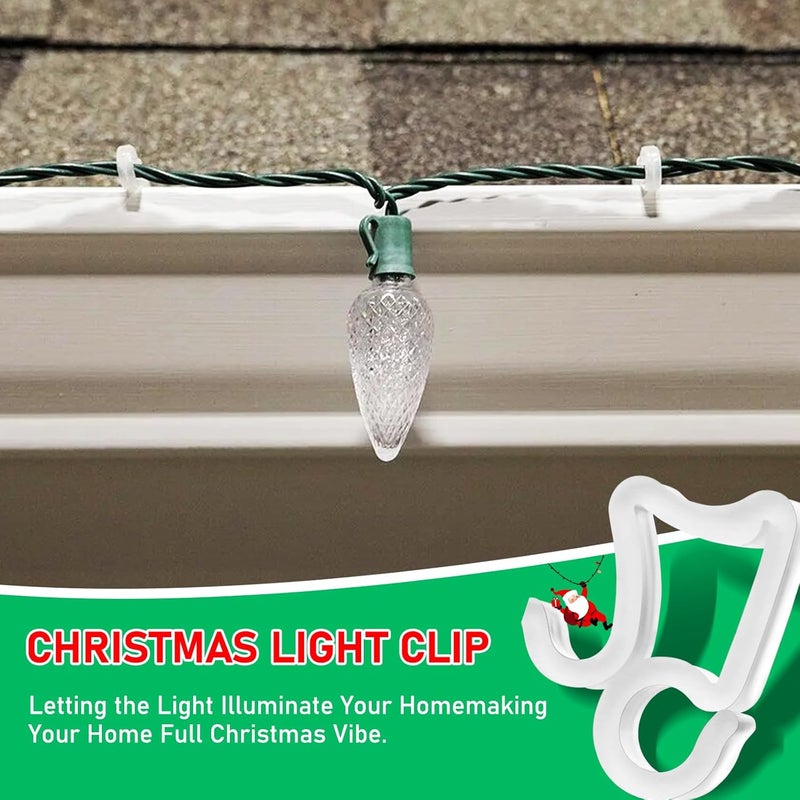 GOOTHY All-Purpose Holiday Light Clips, Set of 100 Christmas Light Clip Universal Outdoor Lights Hooks for Gutters, Shingles, Roofs, and Windows Christmas, Halloween, and Party Decorations - Image 2